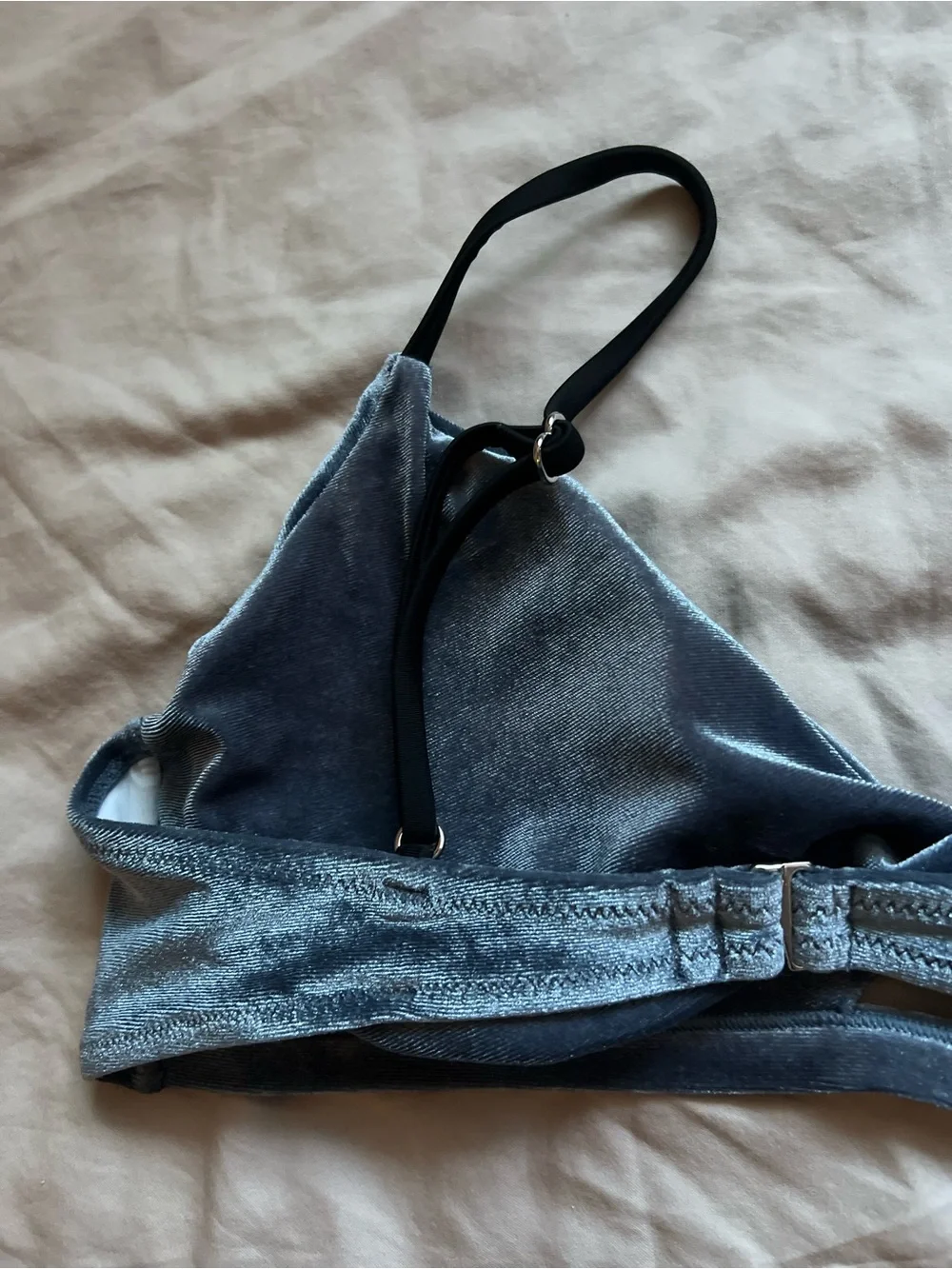 Shimmery Blue Velvet Bikini Set